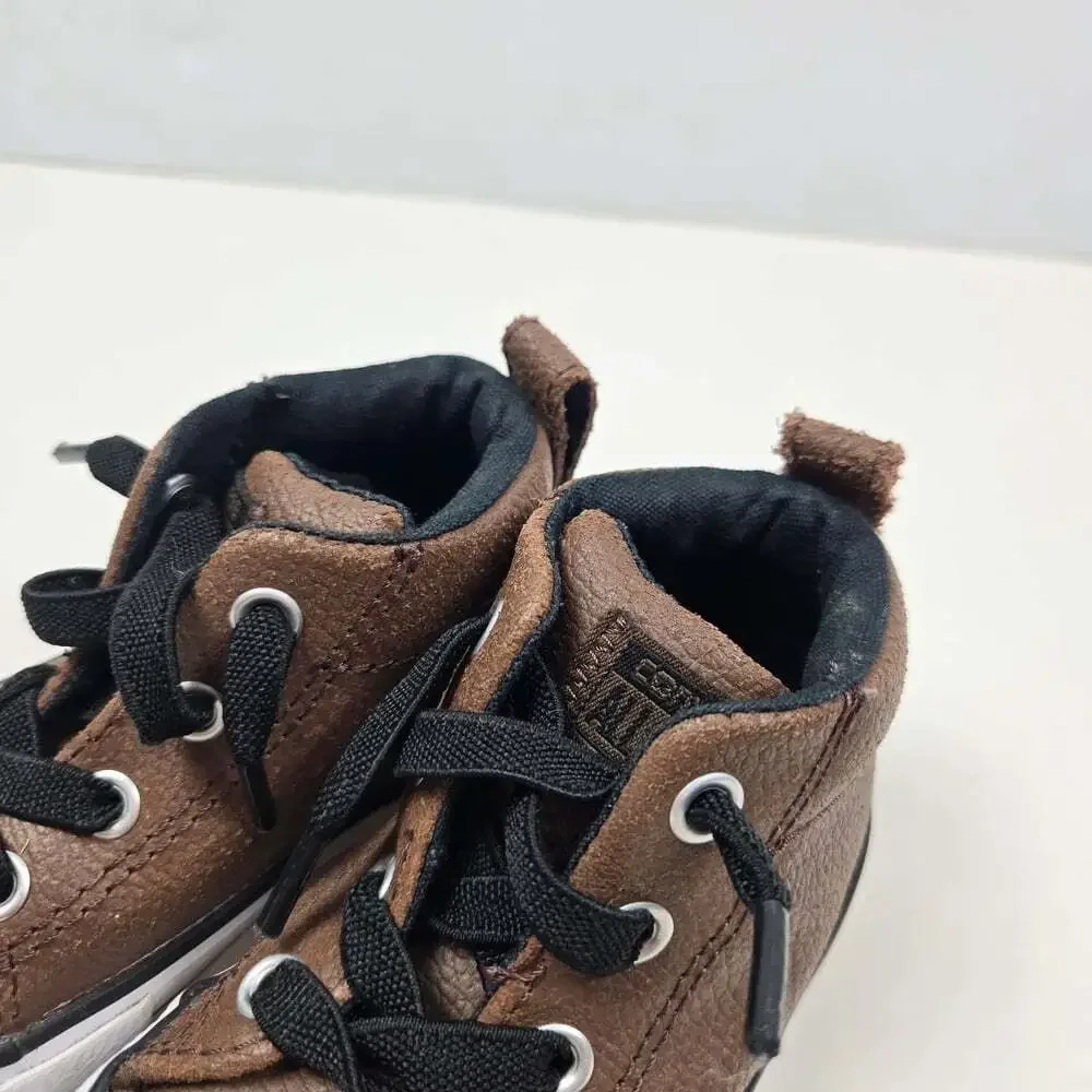 Converse All Star Brown Leather Sneakers Kids Little Boy Size 5C